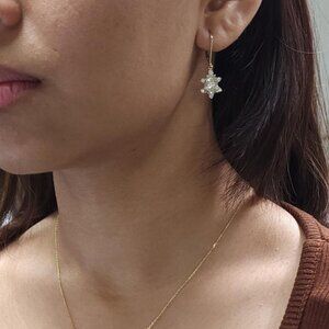 14Kt Gold 3.56 Ct Pear Teardrop & Round Dangle Lab Grown Diamond Earrings